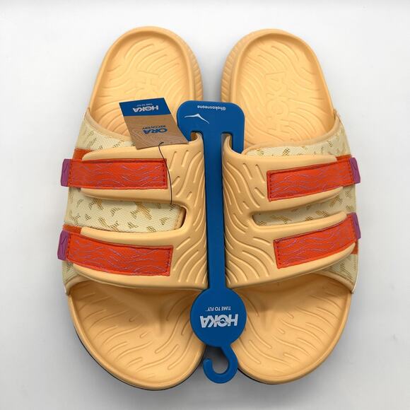 New HOKA Sandals Slide Me  Size 14 Vibrant Orange ORA Luxe Recovery Foam 1134150 main image 6